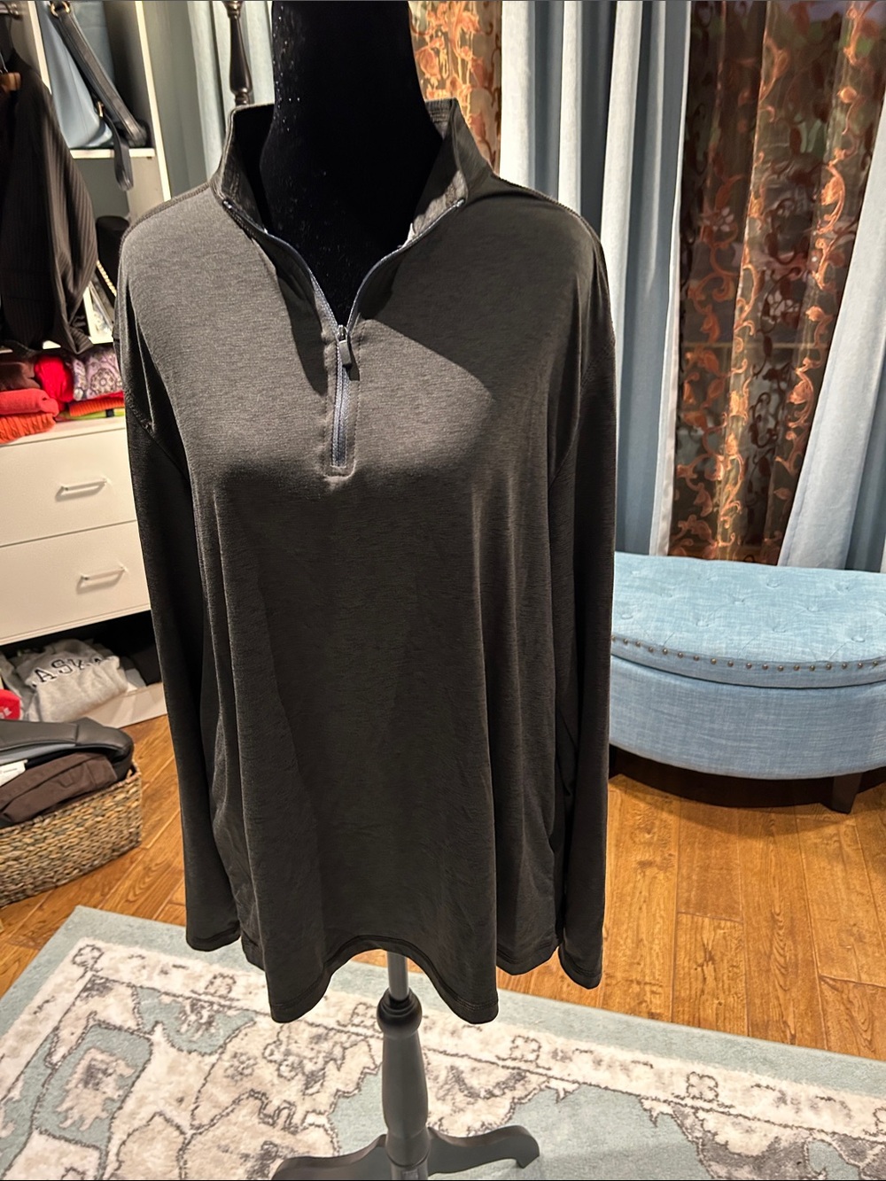 G.H. Bass & Co. Men's Charcoal Half-Zip Pullover